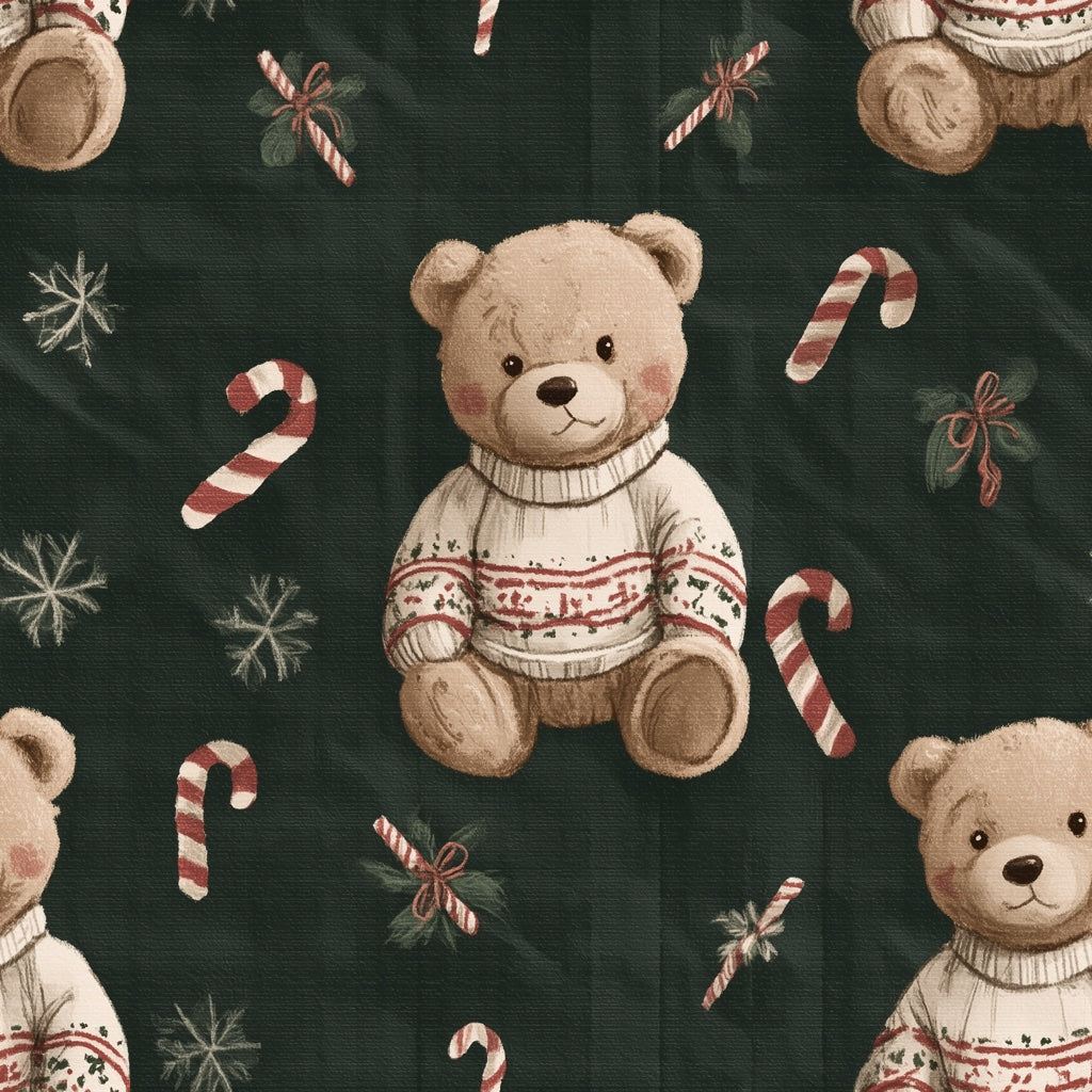 Teddy Bear Wallpaper Festive Vintage Removable Wall Decor pattern artwork