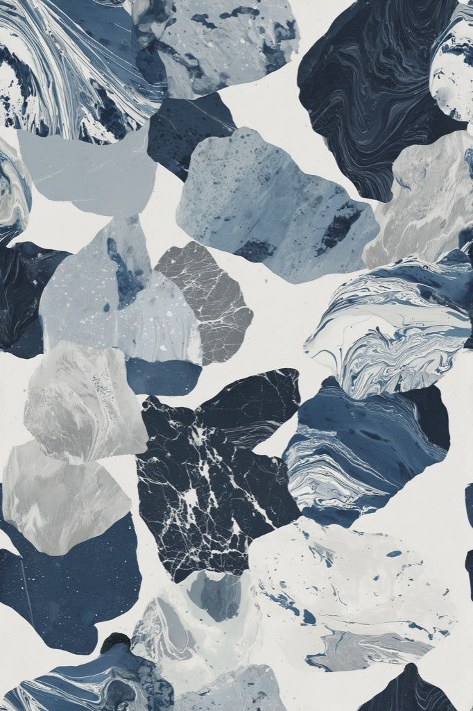 Abstract Marble Wallpaper Blue Removable Modern Wall Mural pattern artwork