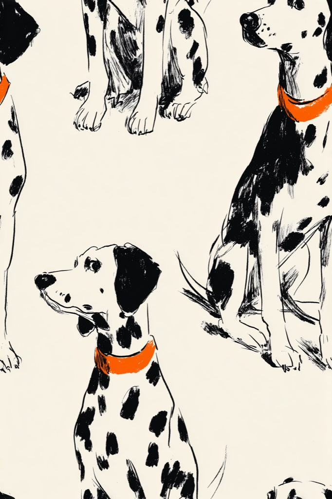Dalmatian Wallpaper Dogs Removable Animal Print Wall Mural pattern artwork