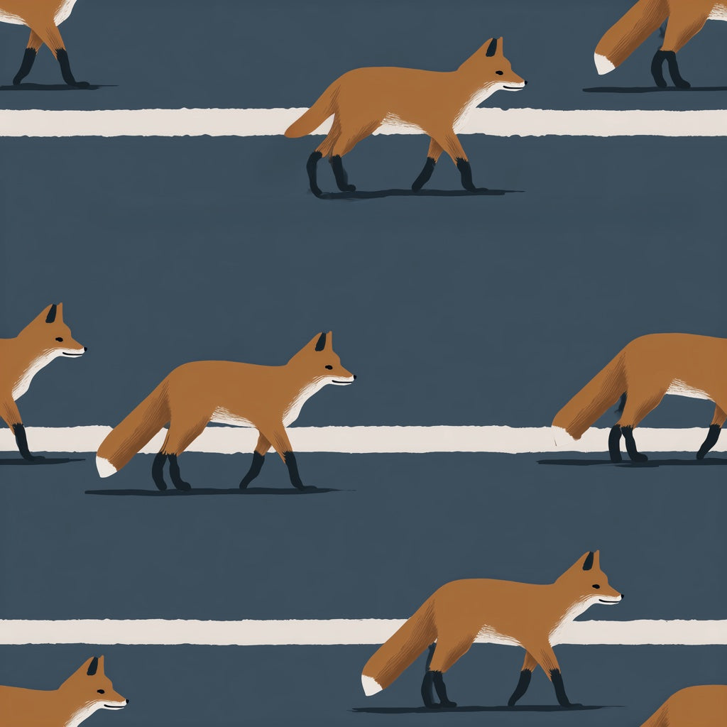 Fox Pattern Wallpaper Animal Print Removable Modern Wall Art pattern artwork