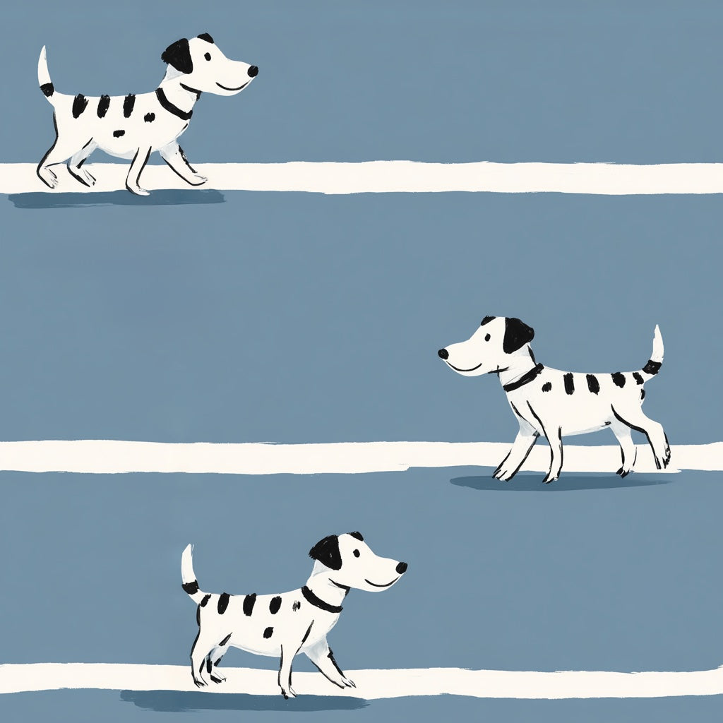Dogs Wallpaper Striped Cartoon Removable Wall Decor pattern artwork
