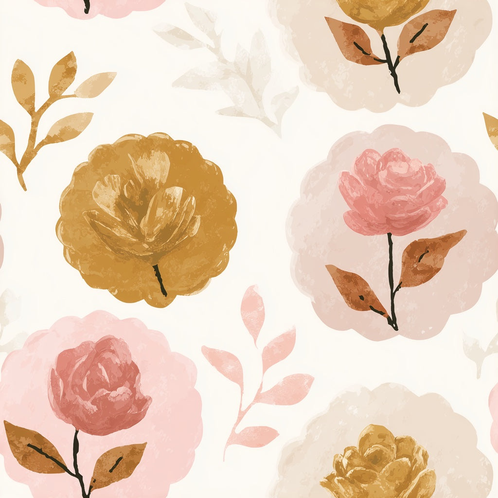 Floral Wallpaper Vintage Flowers Decorative Mural pattern artwork