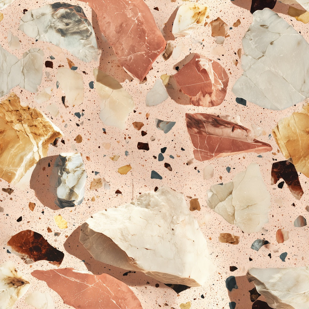Terrazzo Wallpaper Stone Chips Marble Fragments Decorative Mural pattern artwork