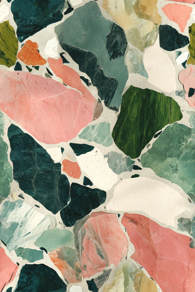 Terrazzo Wallpaper Marble Abstract Mosaic Decorative Mural pattern artwork