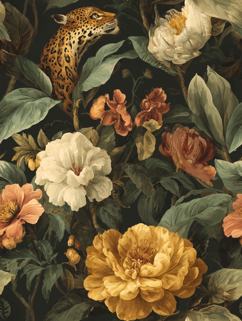 Maximalist Wallpaper Botanical Vintage Decorative Mural pattern artwork