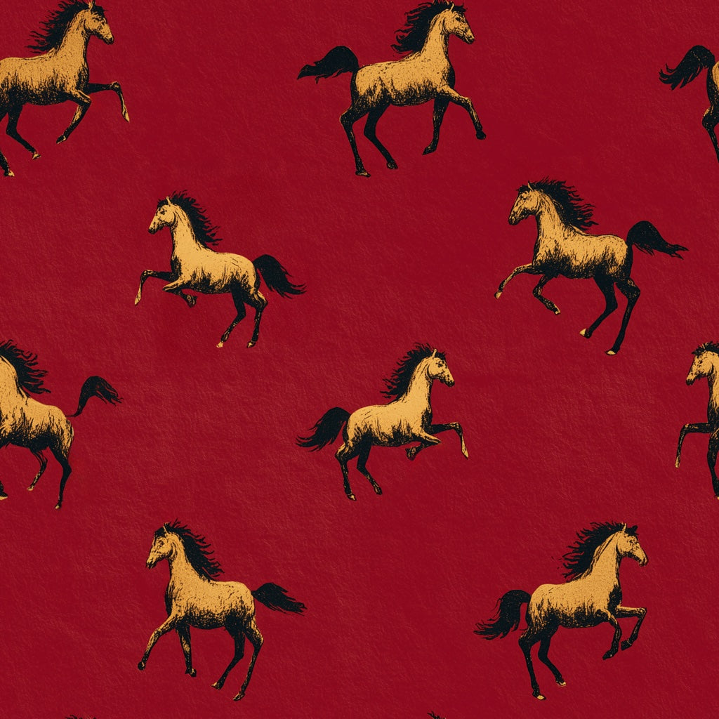 Equestrian Wallpaper Horses Galloping Decorative Mural pattern artwork