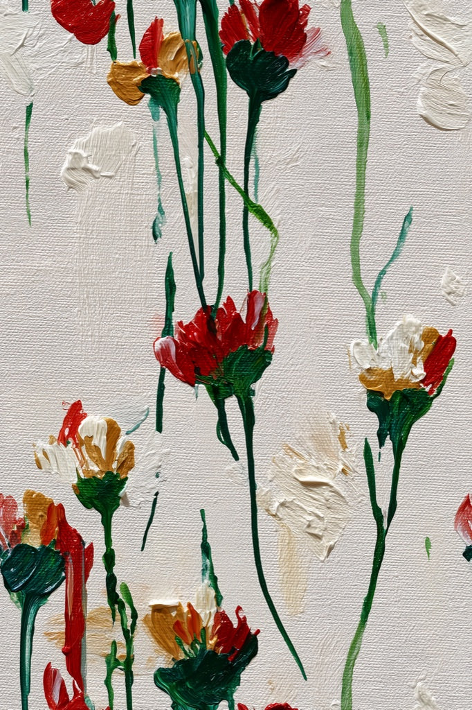 White Background Wallpaper Floral Abstract Wall Decor pattern artwork