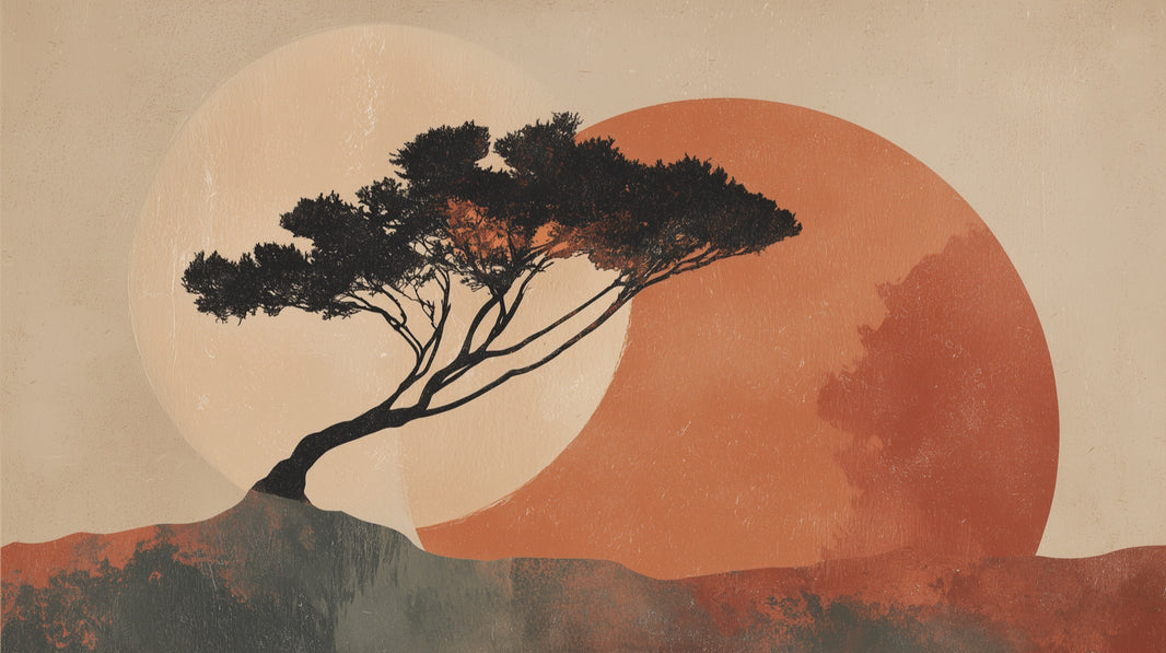 Tree Silhouette Wallpaper Abstract Modern Wall Decor pattern artwork