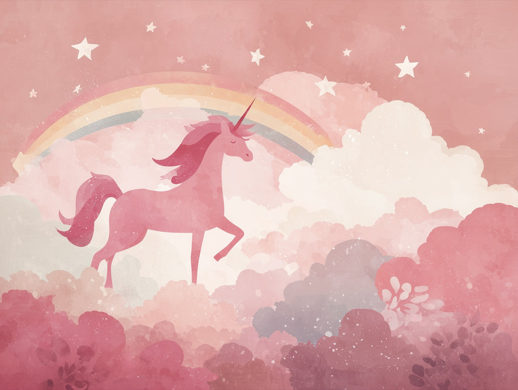 Unicorn Wallpaper Rainbow Removable Clouds Wall Mural pattern artwork