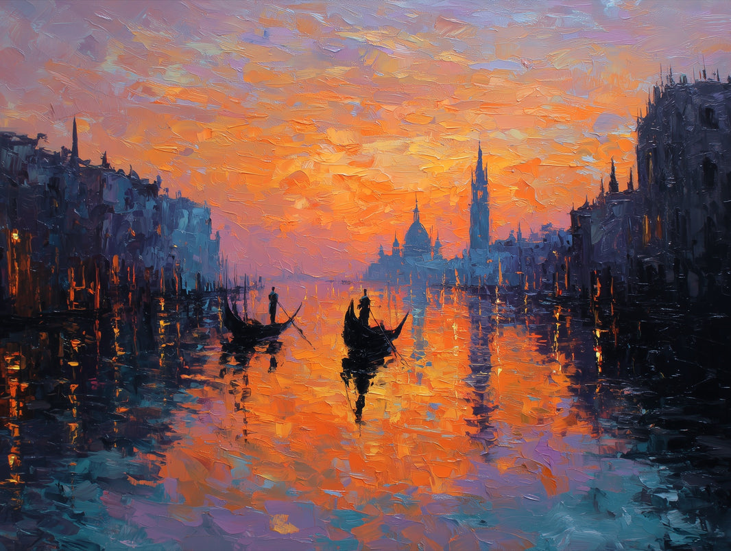 Venice Wallpaper Sunset Removable Gondolas Wall Mural pattern artwork