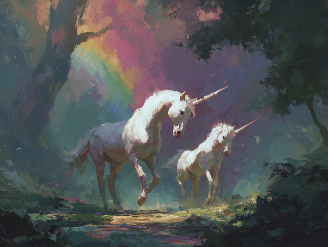Unicorns Wallpaper Fantasy Removable Rainbow Wall Mural pattern artwork