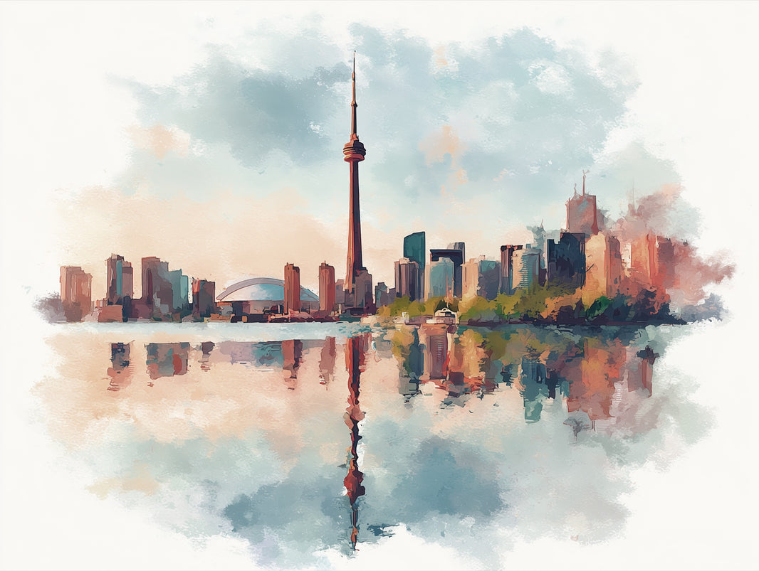 Cityscape Wallpaper Watercolor Abstract Wall Decor pattern artwork