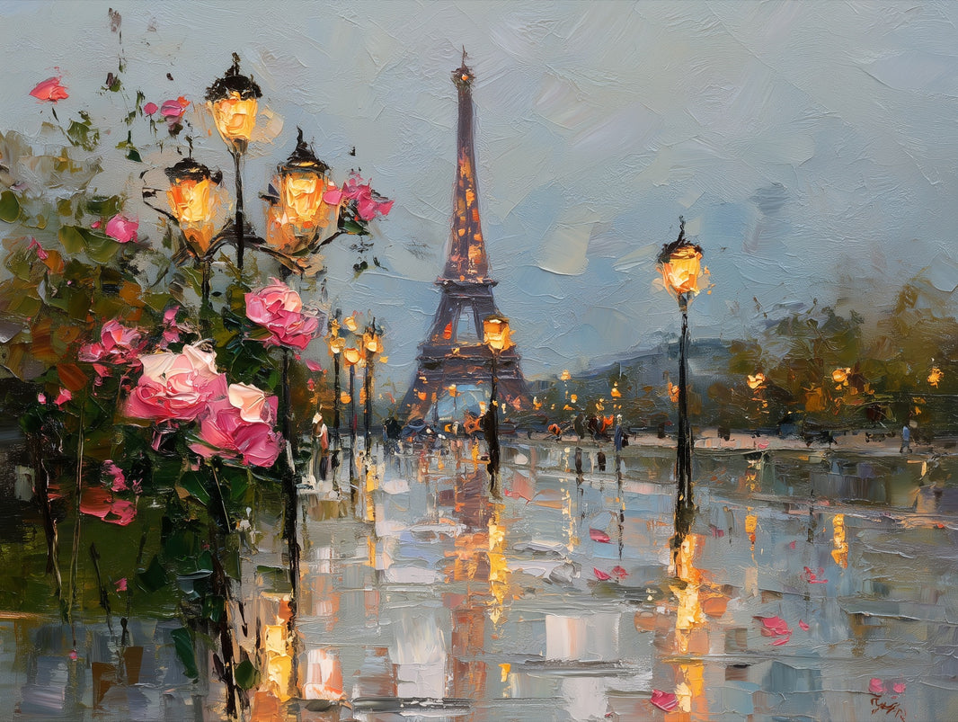 Paris Wallpaper Impressionism Romantic Wall Decor pattern artwork