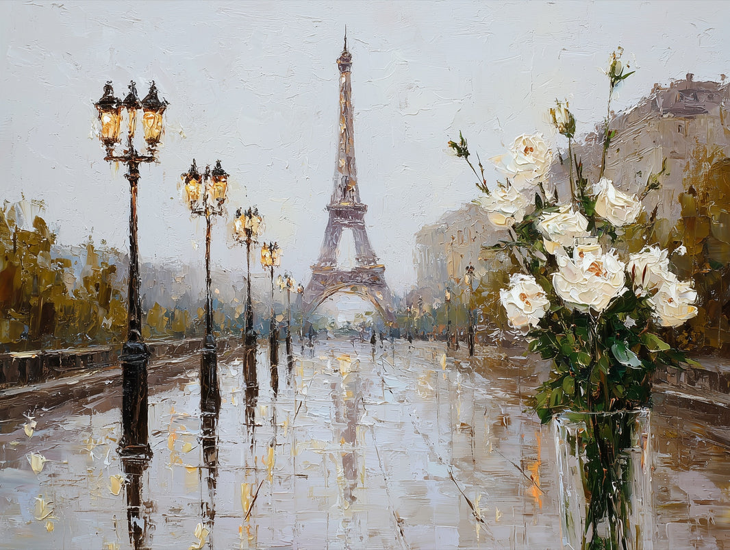 Eiffel Tower Wallpaper Paris Impressionism Wall Mural pattern artwork