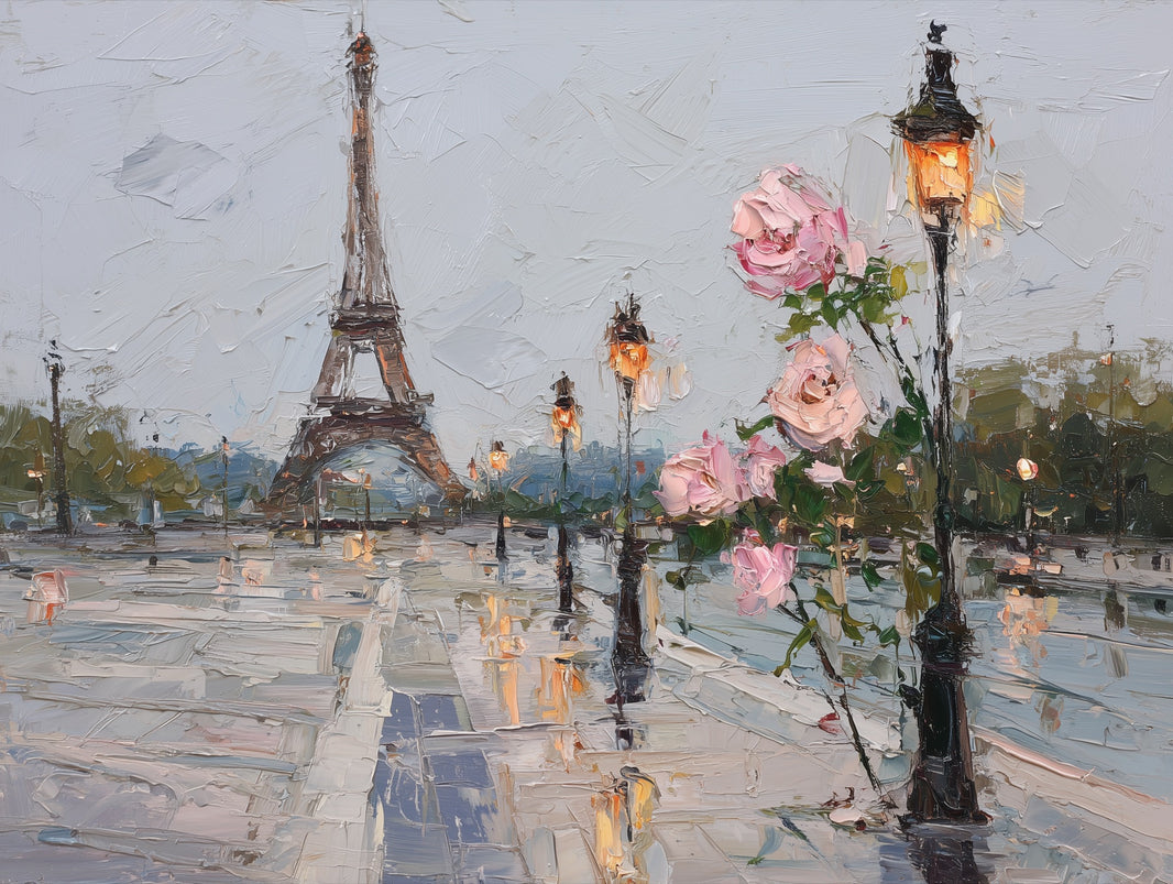 Eiffel Tower Wallpaper Paris Impressionism Wall Mural pattern artwork