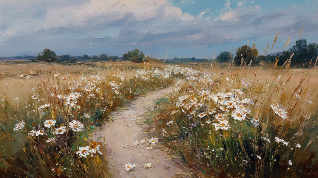 Wildflowers Wallpaper Path Removable Landscape Wall Mural pattern artwork