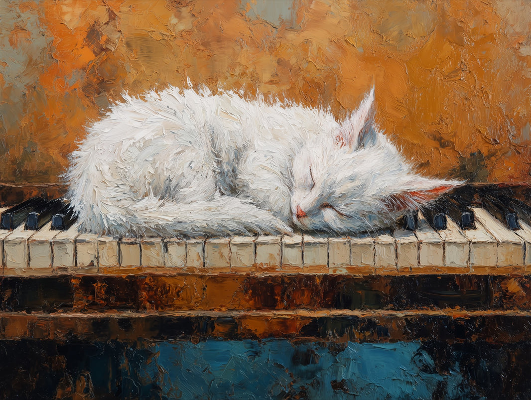 Cat Wallpaper Piano Abstract Wall Mural pattern artwork