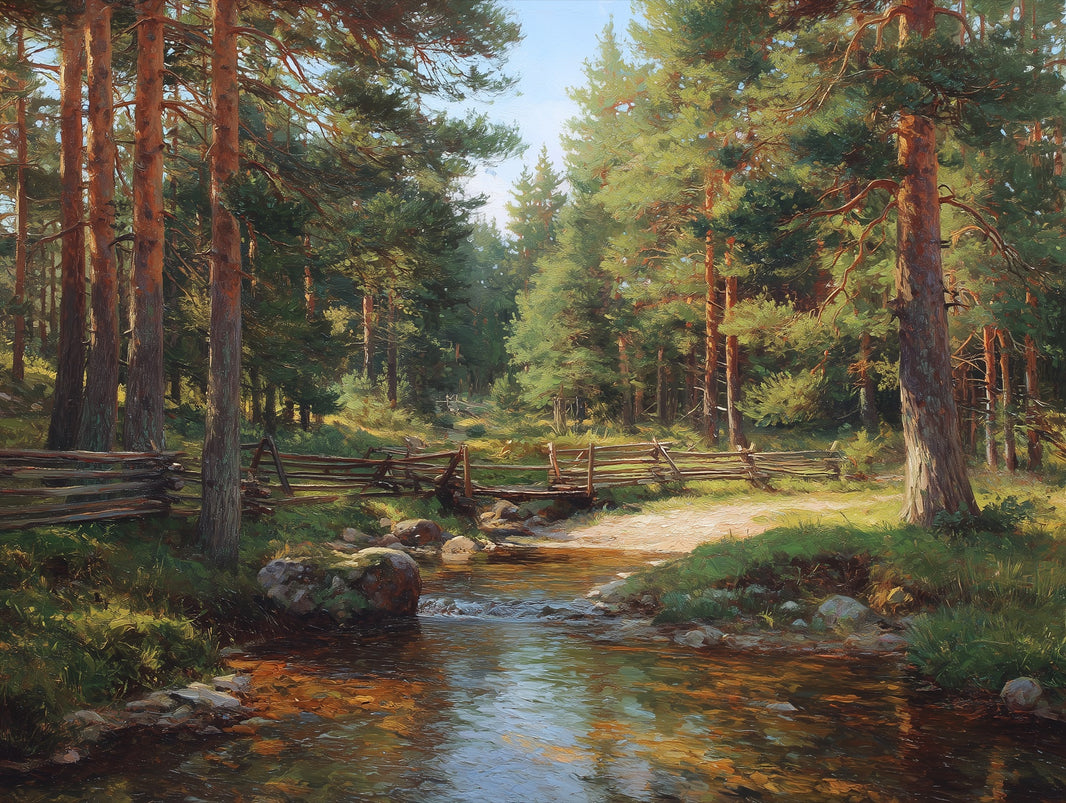 Forest Wallpaper Stream Rustic Removable Wall Decor pattern artwork
