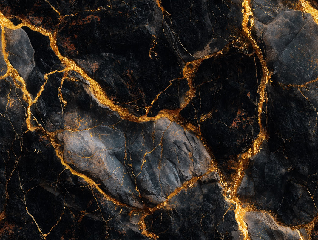 Marble Texture Wallpaper Black Golden Look Removable Wall Decor pattern artwork