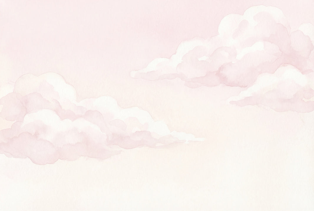 Watercolor Clouds Wallpaper Pastel Pink Soft Sky Removable Wall Decor pattern artwork