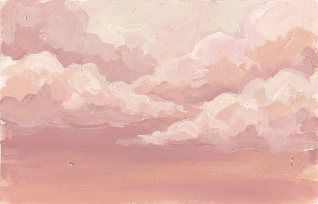 Pink Clouds Wallpaper Pastel Sky Sunset Haze Removable Wall Decor pattern artwork