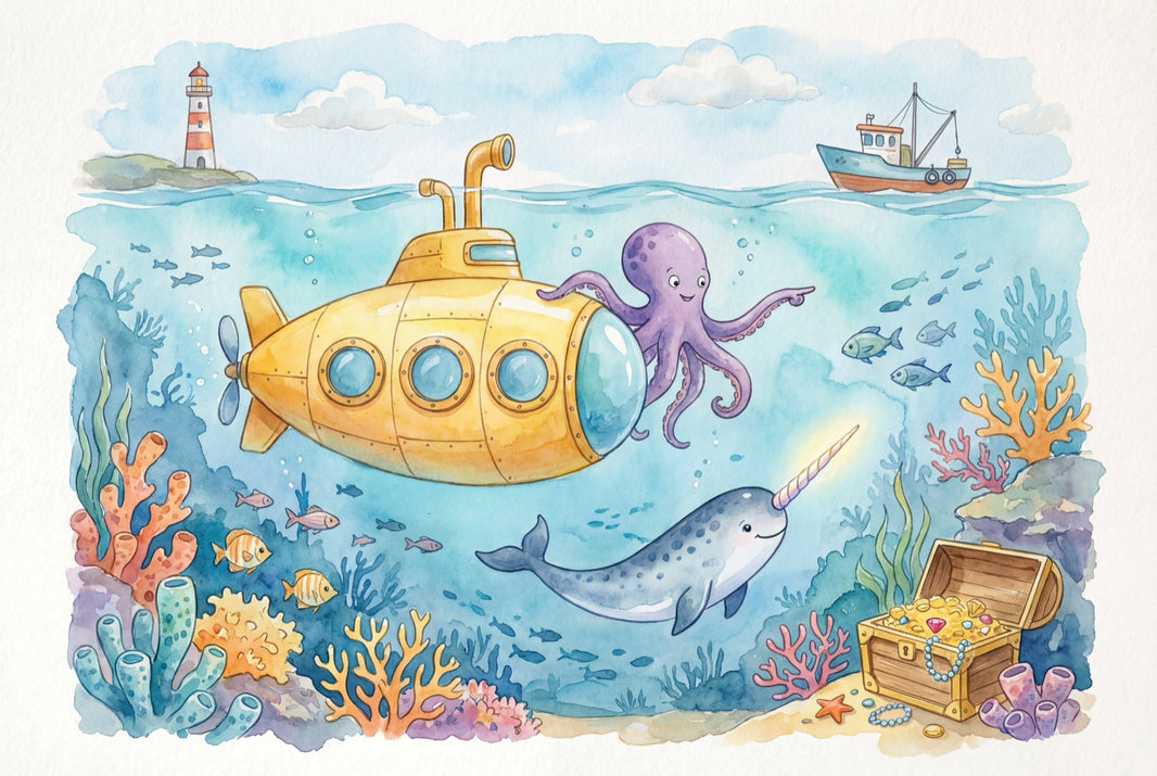 Submarine Wallpaper Underwater Ocean Wall Mural pattern artwork
