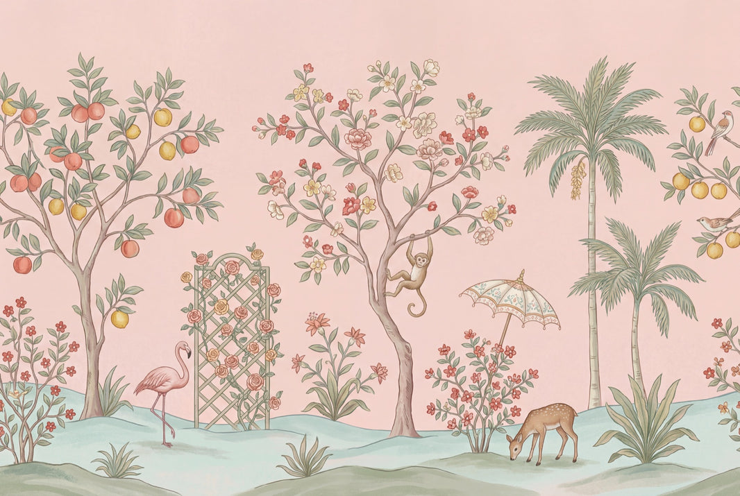 Vintage Wallpaper Tropical Jungle Wall Mural pattern artwork
