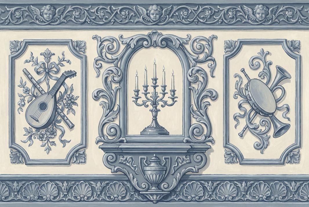 Baroque Wallpaper Ornate Classical Removable Wall Decor pattern artwork