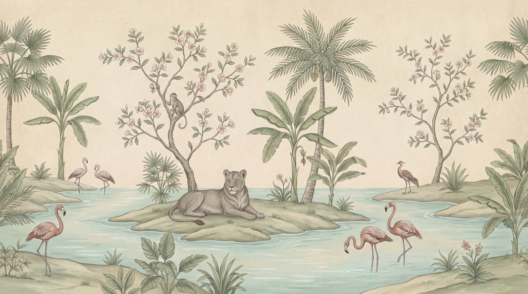 Tropical Wallpaper Vintage Floral Wall Mural pattern artwork