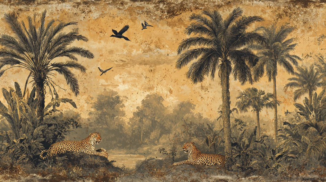 Tropical Birds Wallpaper Vintage Tropical Wall Mural pattern artwork