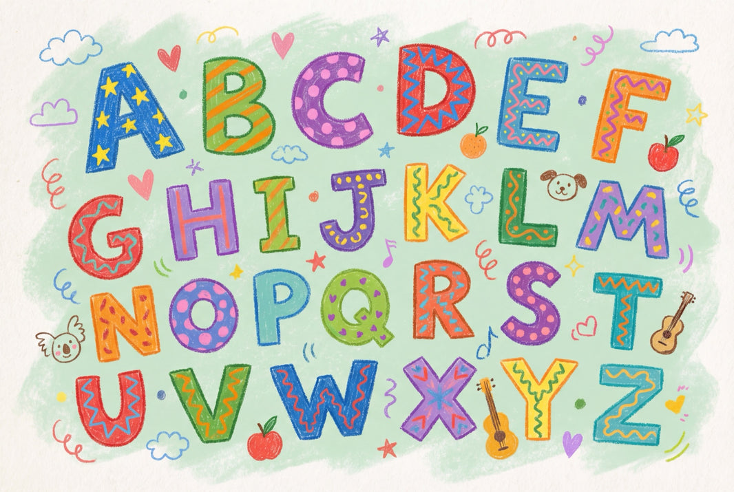 Alphabet Wallpaper Kids Removable Colorful Wall Decor pattern artwork
