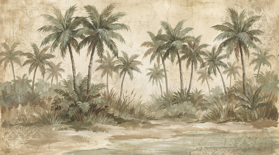 Vintage Tropical Wallpaper Tropical Tropical Wall Mural pattern artwork