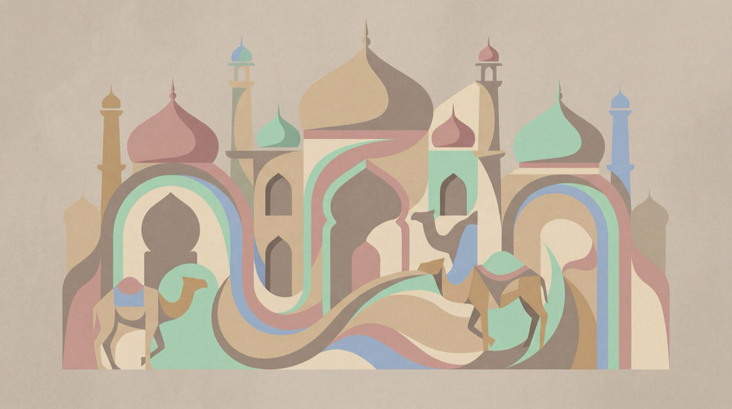 Islamic Architecture Wallpaper Desert Removable Arabian Wall Decor pattern artwork