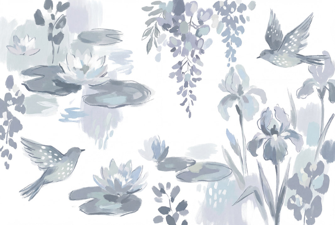 White Background Wallpaper Light Gray Blue Gray Removable Wall Decor pattern artwork