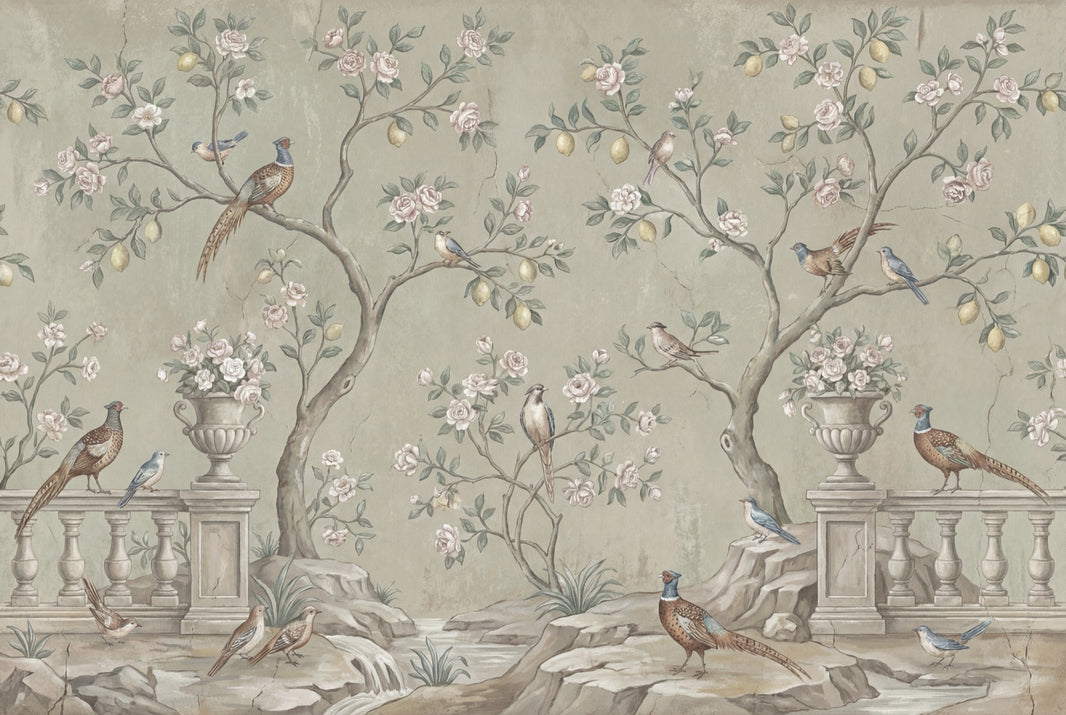 Classical Garden Wallpaper Vintage Birds Removable Wall Decor pattern artwork