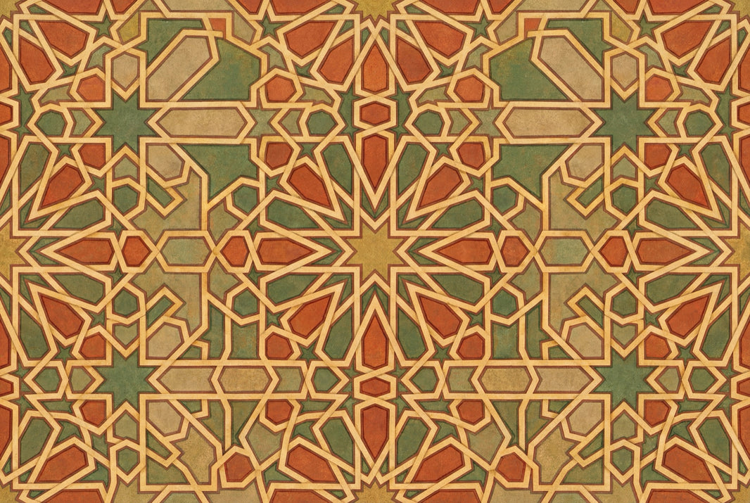 Moroccan Wallpaper Islamic Geometric Removable Mosaic Tile Wall Decor pattern artwork