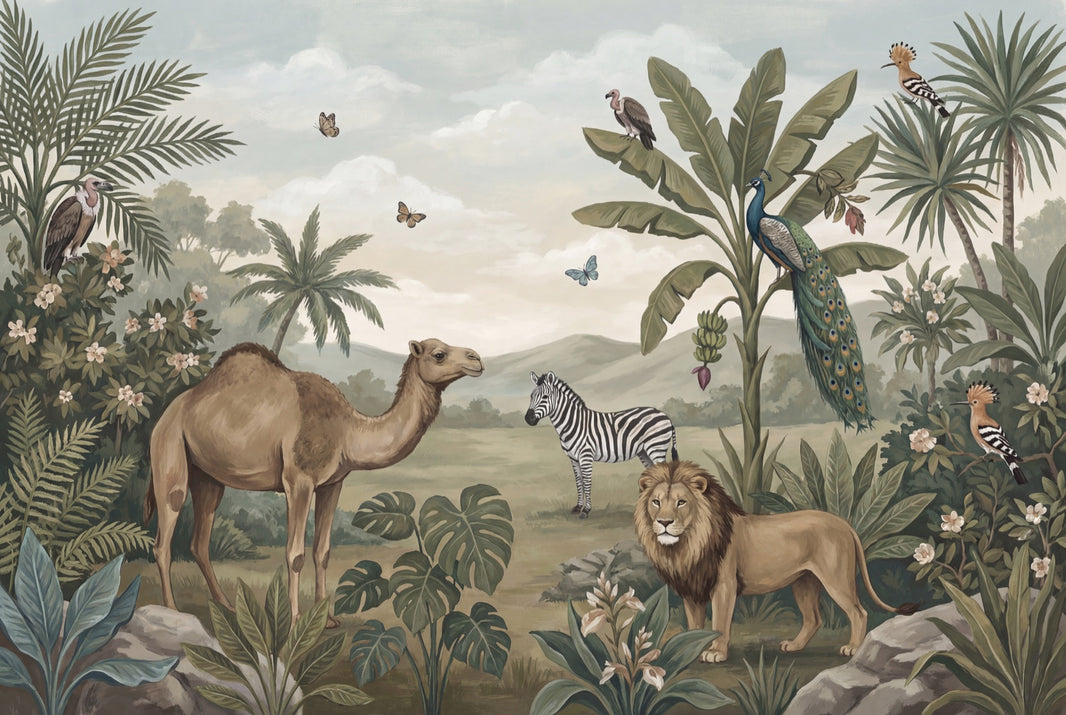 Cloudy Sky Wallpaper Tropical Vintage Removable Wall Decor pattern artwork