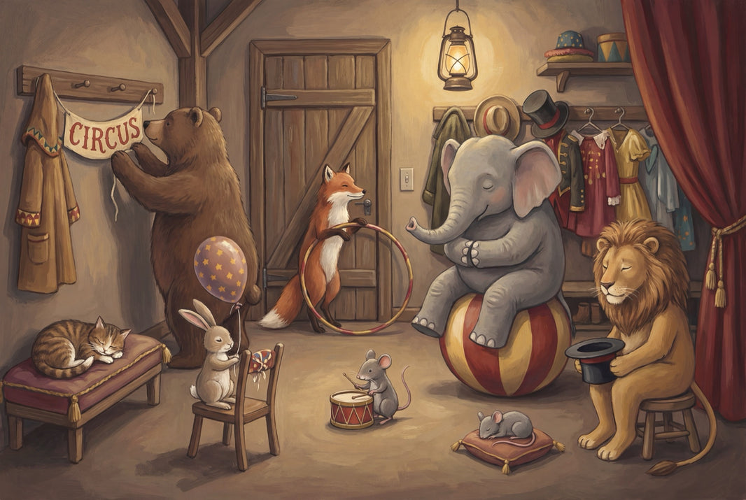 Circus Wallpaper Storybook Illustration Removable Whimsical Wall Decor pattern artwork