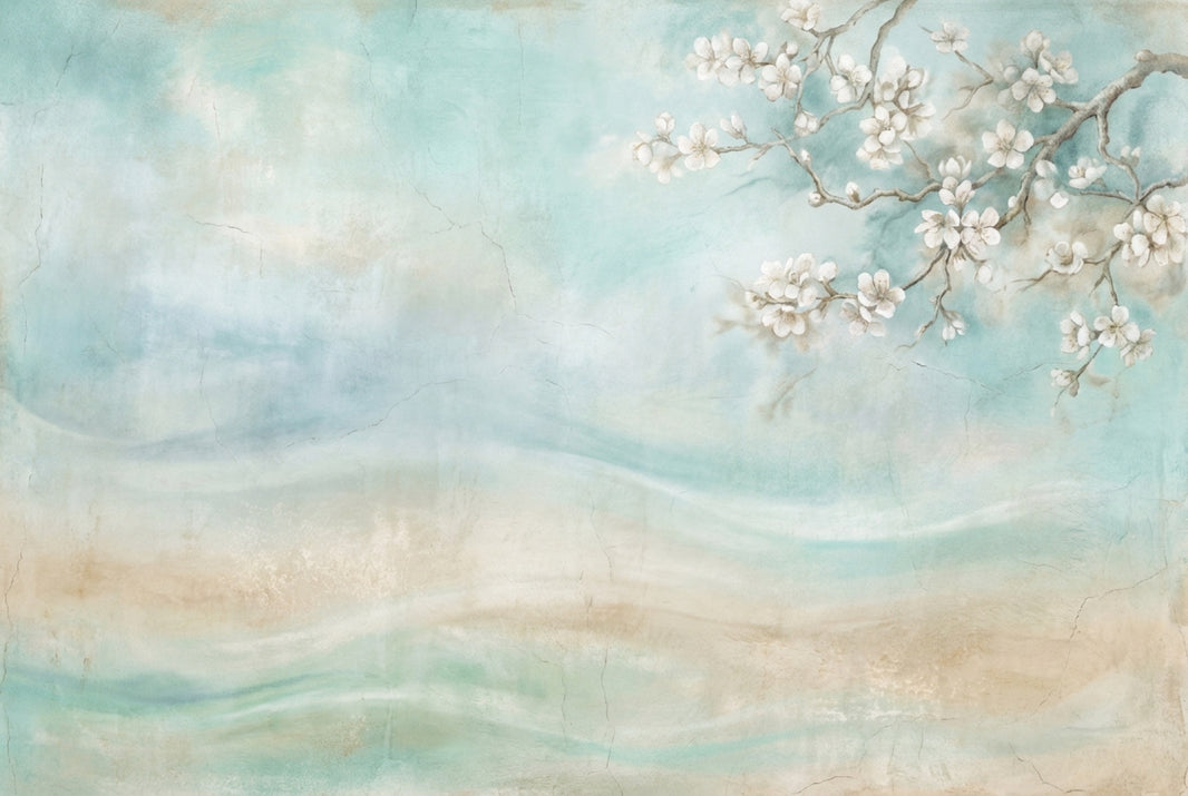 Paper Texture Wallpaper Watercolor Mint Wall Mural pattern artwork