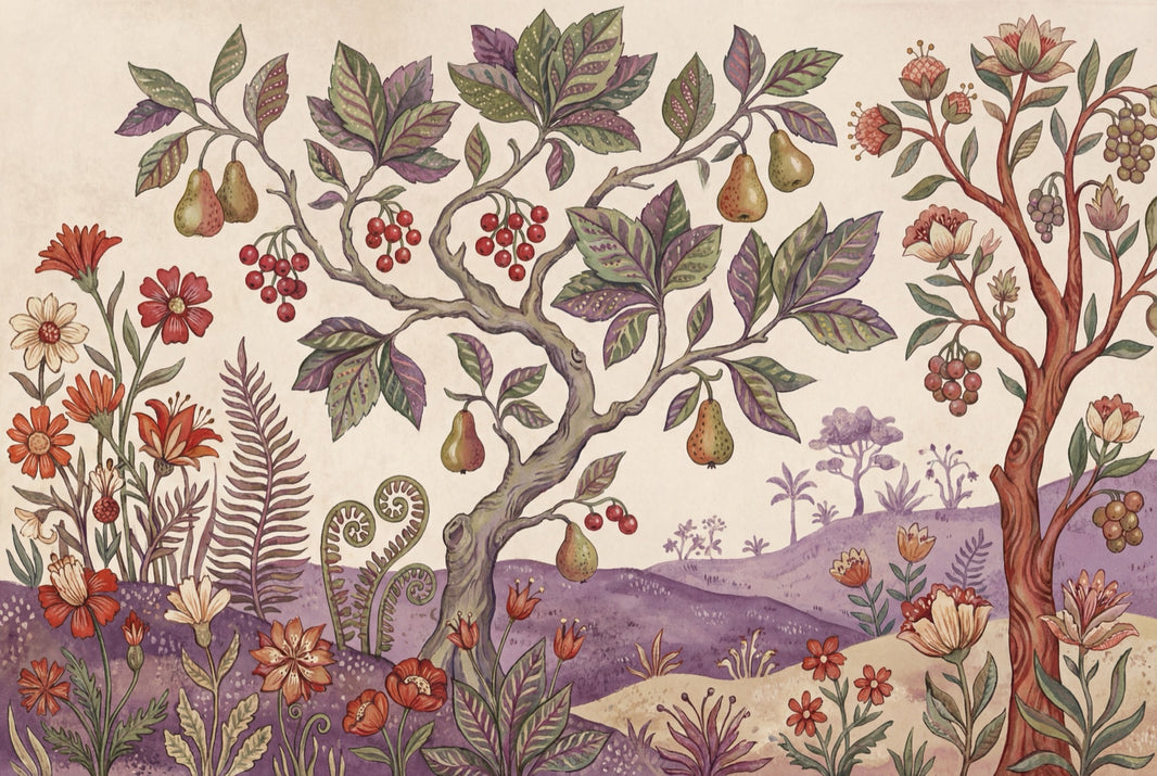 White Background Wallpaper Botanical Removable Vintage Wall Decor pattern artwork