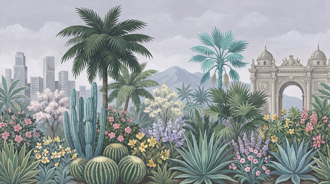 Cloudy Sky Wallpaper Desert Oasis City Skyline Removable Wall Decor pattern artwork