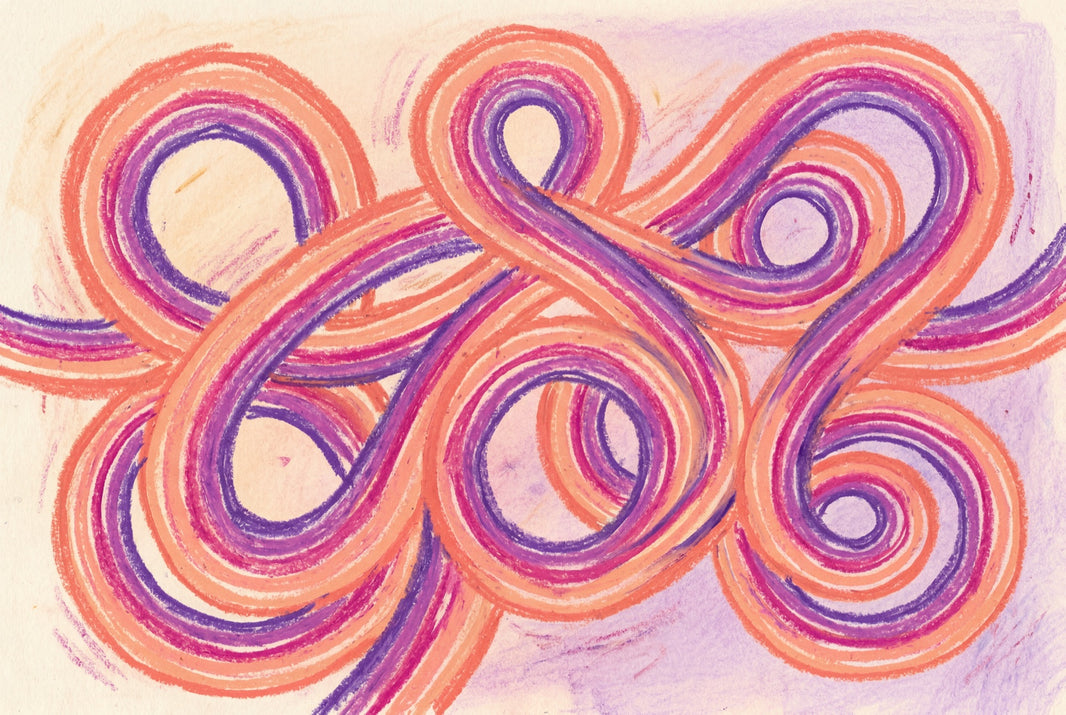 Abstract Loops Wallpaper Swirling Ribbons Pastel Texture Removable Wall Decor pattern artwork