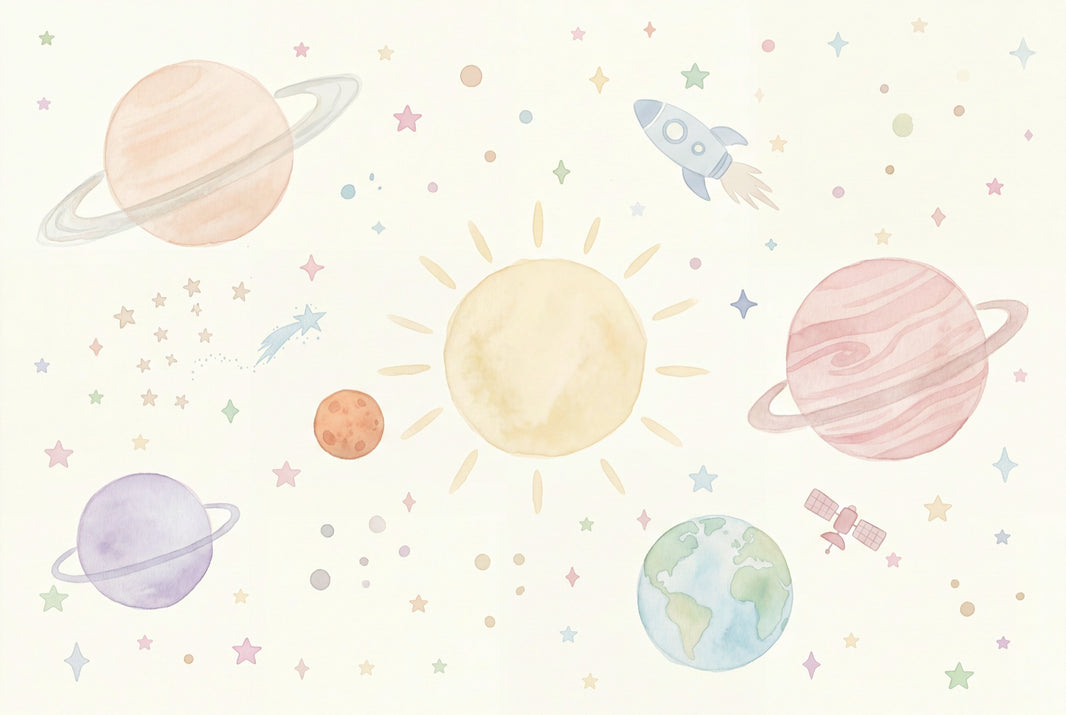 Space Wallpaper Celestial Removable Planets Wall Decor pattern artwork