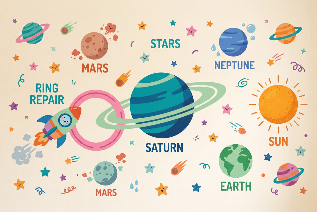 Saturn Wallpaper Space Planets Wall Mural pattern artwork
