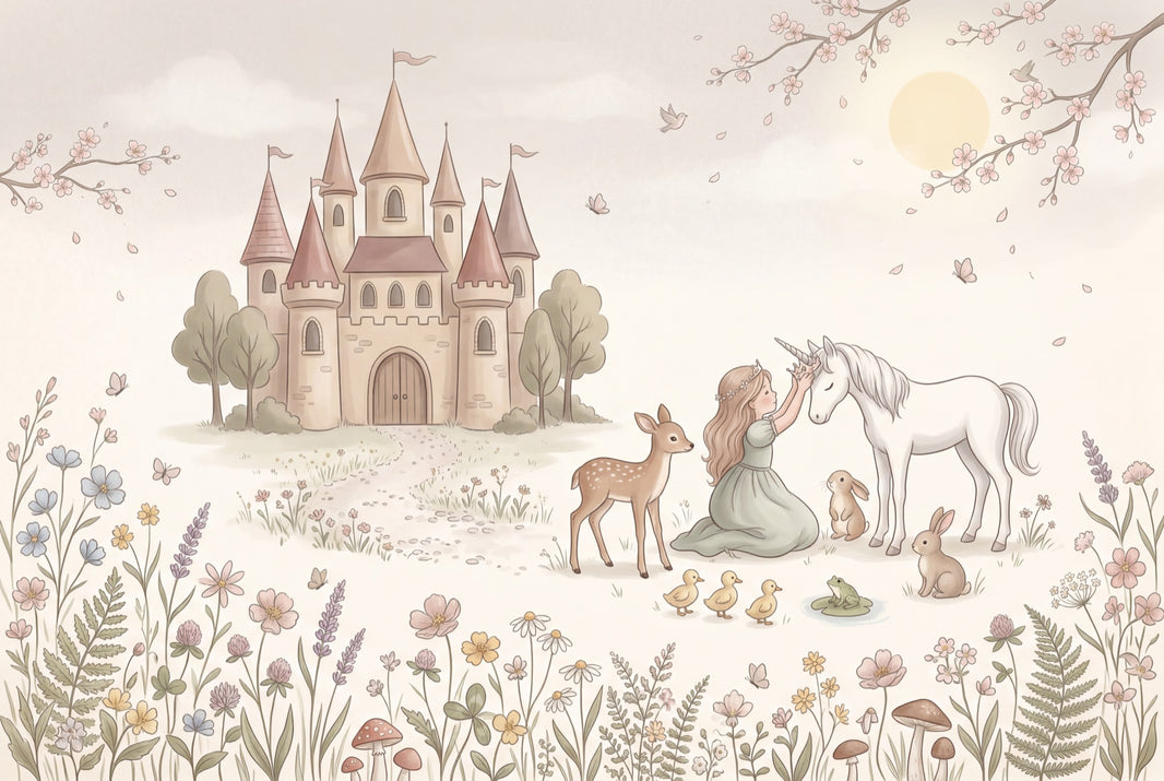 Fairytale Wallpaper Castle Storybook Removable Wall Decor pattern artwork