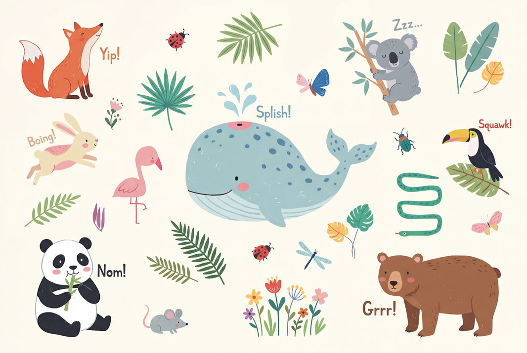 Kids Wallpaper Cute Animals Removable Whale Wall Decor pattern artwork