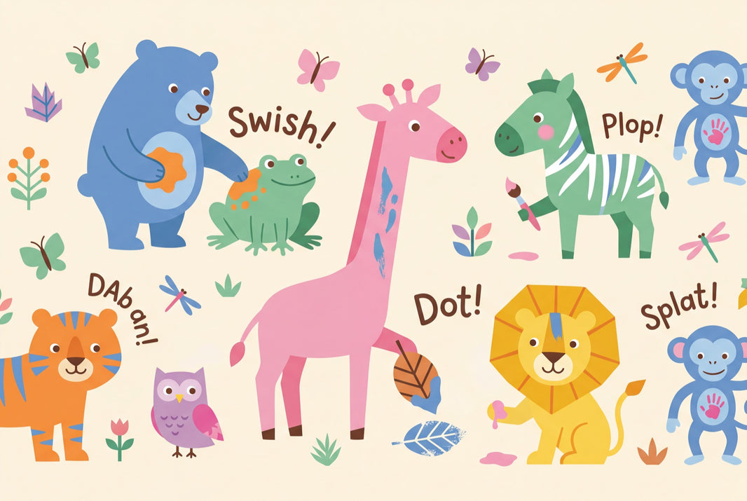Kids Wallpaper Cartoon Animals Playful Wall Mural pattern artwork