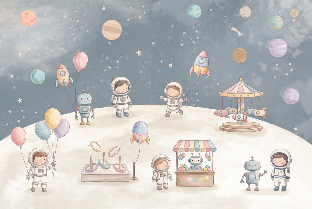 Astronaut Kids Wallpaper Planets Removable Stars And Constellations Wall Decor pattern artwork
