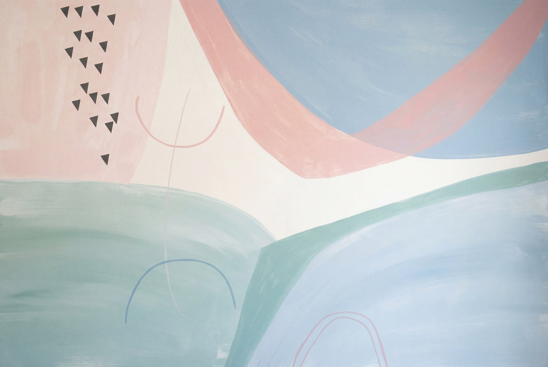 Abstract Wallpaper Pastel Geometric Wall Mural pattern artwork