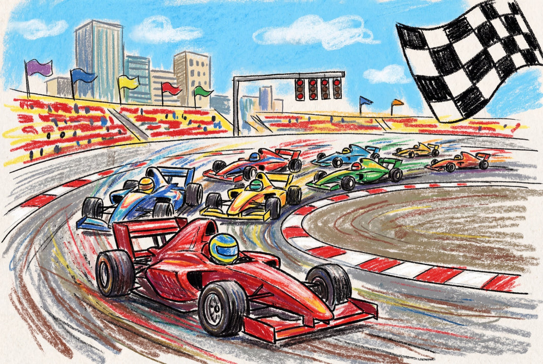 Race Track Wallpaper Formula Car City Skyline Wall Mural pattern artwork